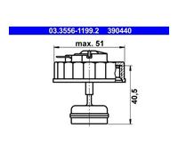 1x Bouchon, réservoir du liquide de frein ATE 03.3556-1199.2 convient pour