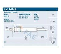 Bougie de préchauffage 74149 FAE pour MERCEDES-BENZ PUCH