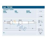 FAE Bougie de préchauffage 74164 – Convient pour Rover – 1x