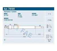 1x Bougie de préchauffage FAE 74181 convient pour CHEVROLET MERCEDES-BENZ