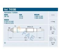 1x Bougie de préchauffage FAE 74186 convient pour MAZDA NISSAN