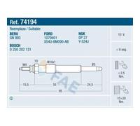 1x Bougie de préchauffage FAE 74194 convient pour FORD