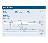 Bougie de préchauffage 74209 FAE pour HYUNDAI KIA