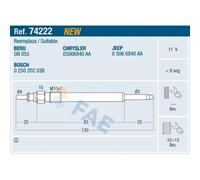 1x Bougie de préchauffage FAE 74222 convient pour CHRYSLER JEEP VM
