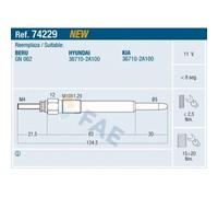 1x Bougie de préchauffage FAE 74229 convient pour HYUNDAI KIA