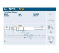 1x Bougie de préchauffage FAE 74230 convient pour FORD PEUGEOT ROVER