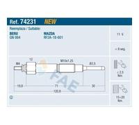 1x Bougie de préchauffage FAE 74231 convient pour MAZDA