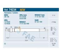 1x Bougie de préchauffage FAE 74234 convient pour OPEL RENAULT SAAB