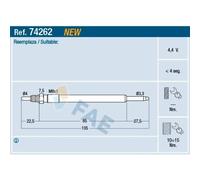 1x Bougie de préchauffage FAE 74262 convient pour VOLVO