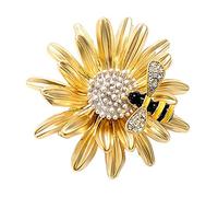 1X broche abeille marguerite femmes Corsage cadeau de noël mariage mariée broche robe écharpes châle pince dame bijoux sac ornementTraitement de la mode