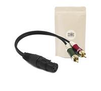 1X Cable Fiche XLR Femelle 3 Pins Stereo vers 2 Prises RCA Male Mono Connecteur Audio Adaptateur Plaque Or 18k ADAPTOUT Marque FRANÇAISE