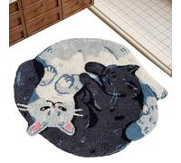 1x Cat Bath Mat - Hugging Cat Pattern Plush Rug, Bathroom Decor Mat, Funny Machine Wash Water Absorbent Shower Carpet, Thick Shower Rug with Non-Slip Backing for Pet Lover, Bathroom Floor, Tub