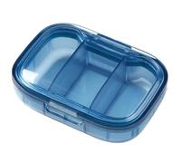 1x Clear Travel Pill Box - 7x5x2.6cm Daily Pills Organizer, Portable Pill Box Aesthetic, Separate 3 Compartment Travel Pills Container | Medication Case For Pocket Purse, Daily Supplements
