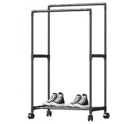 1x Clothes Rail, Double Clothes Rack On Wheels, Extendable Garment Rack, Double Rods Clothing Racks | Multi-functional Storage & Organisation, Rolling Clothing Organizer For Coats, Shirts, Dress