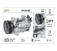1x Compresseur, climatisation VALEO 813147 convient pour RENAULT