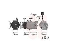 1x Compresseur, climatisation VAN WEZEL 5801K705 convient pour SEAT SKODA VW