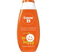 1x Crème 21 Crème de douche BE HAPPY Gel douche 250ml Parfum de citron vert et de thé vert avec des vitamines nourrissantes pour la peau Creme21