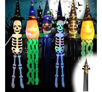 1x Décoration Halloween Lumière fantôme suspendue, LED Décoration Halloween Fantôme Chauve-souris Lampe à suspendre Fonctionnant avec des piles pour fête Bar Terrasses Pelouses Jardins Arrière-cours M