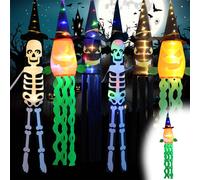 1x Décoration Halloween Lumière fantôme suspendue, LED Décoration Halloween Fantôme Citrouille Lampe à suspendre Fonctionnant avec des piles pour fête Bar Terrasses Pelouses Jardins Arrière-cours Mais