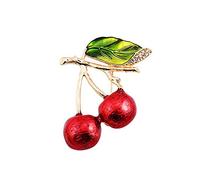 1X Diamant Cerise Broche Pin Femmes Corsage s Cadeau Danniversaire Collier Revers Badge Bijoux Écharpes Châle Clip Lady Bijoux Sac Ornement Hommes Cadeau Stable QualitéTraitement ingénieux