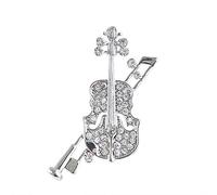 1X Diamant Violon Broche émail Broche Bijoux Corsage Bouton Robe Écharpe châle