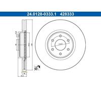 1X Disque de frei ATE 24.0128-0333.1 pour CLASSE X (470) 3 2018-2020