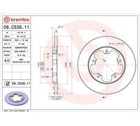 Brembo Disque de frein 08.C539.11 arrière plein Ø308 mm