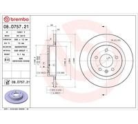 1X Disque de frei BREMBO 8.D757.21 pour i30 Hatchback Van (GDE) 1.6 2015-