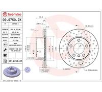 Brembo Disque de frein 09.9750.2X Avant Ø284mm Perforé Ventilé 2x pour BMW