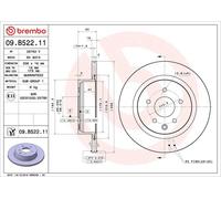 1X Disque de frei BREMBO 9.B522.11 pour INFINITI EX 2.5 2010-2013