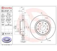 1X Disque de frei BREMBO 9.E127.11 pour JEEP WRANGLER IV (JL) 3.6 2017-2023