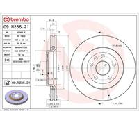 Disque de frein BREMBO 09N23621 avant, ventilé, 1 pièce