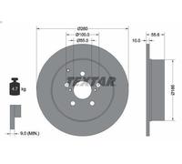 Textar Disque de frein 92135703 pour Toyota Avensis (T25) 2006-2008