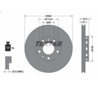 1X Disque de frei TEXTAR 92152203 pour AUDI A4 B5 (8D2) 1.8 1995-2000
