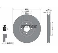 1X Disque de frei TEXTAR 92168503 pour CITROEN DS5 2 2013-2015