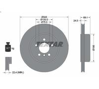 Textar Disque de frein arrière 92253925 Ø345 mm ventilé – 2x pour BMW 5 (F10/F11)