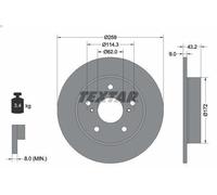 1X Disque de frei TEXTAR 92308303 pour SUZUKI SWIFT IV (FZ, NZ) 1.2 2013-2017