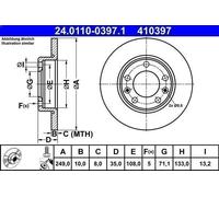 1X Disque de frein ATE 24.0110-0397.1 pour PEUGEOT 308 SW II (LC_) 1.6 2014-2021
