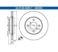 1X Disque de frein ATE 24.0120-0263.1 pour SWIFT IV (FZ, NZ) 1.2 2013-2017