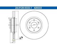 1X Disque de frein ATE 24.0128-0333.1 pour CLASSE X (470) 3 2018-2020