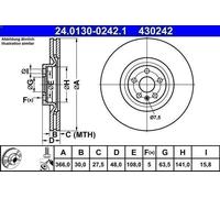 1X Disque de frein ATE 24.0130-0242.1 pour VOLVO XC90 II (256) 2 2014-2016