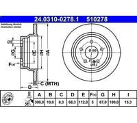 ATE Disque de frein PowerDisc 24.0310-0278.1 pour MERCEDES-BENZ – 1 pièce