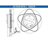 1X Disque de frein ATE 24.0328-0276.1 pour W176) 2 2013-2018