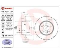 Brembo Disque de frein 08.7211.21 pour Mercedes-Benz CLK (C209) 2005-2009 – 1x
