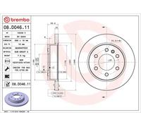 1X Disque de frein BREMBO 08.D046.11 pour SPRINTER 3-t Fourgon (B910) 2 2021-