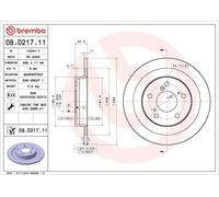 1X Disque de frein BREMBO 08.D217.11 HONDA CIVIC IX (FK) 2 2015-2016