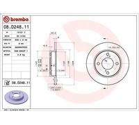 Brembo Disques de frein 08.D248.11 pleins 2x pour Suzuki Swift V Baleno
