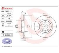 1X Disque de frein BREMBO 08.D893.11 pour VOLVO XC40 (536) 2 2017-2021