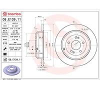 1X Disque de frein BREMBO 08.E139.11 pour HYUNDAI GENESIS Coupé 2 2008-2012