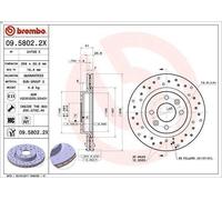 1X Disque de frein BREMBO 09.5802.2X pour DACIA LOGAN (LS_) 1 2011-2012